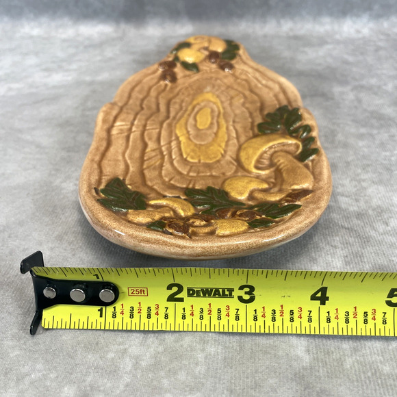 Vtg 70s Ceramic Mushroom Spoon Holder Rest Hand Painted Holland Mold Wall Decor - Picture 3 of 6